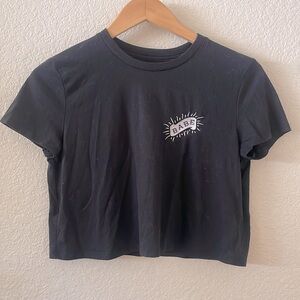 ~Babe~ embroidered black crop tee *unbranded*